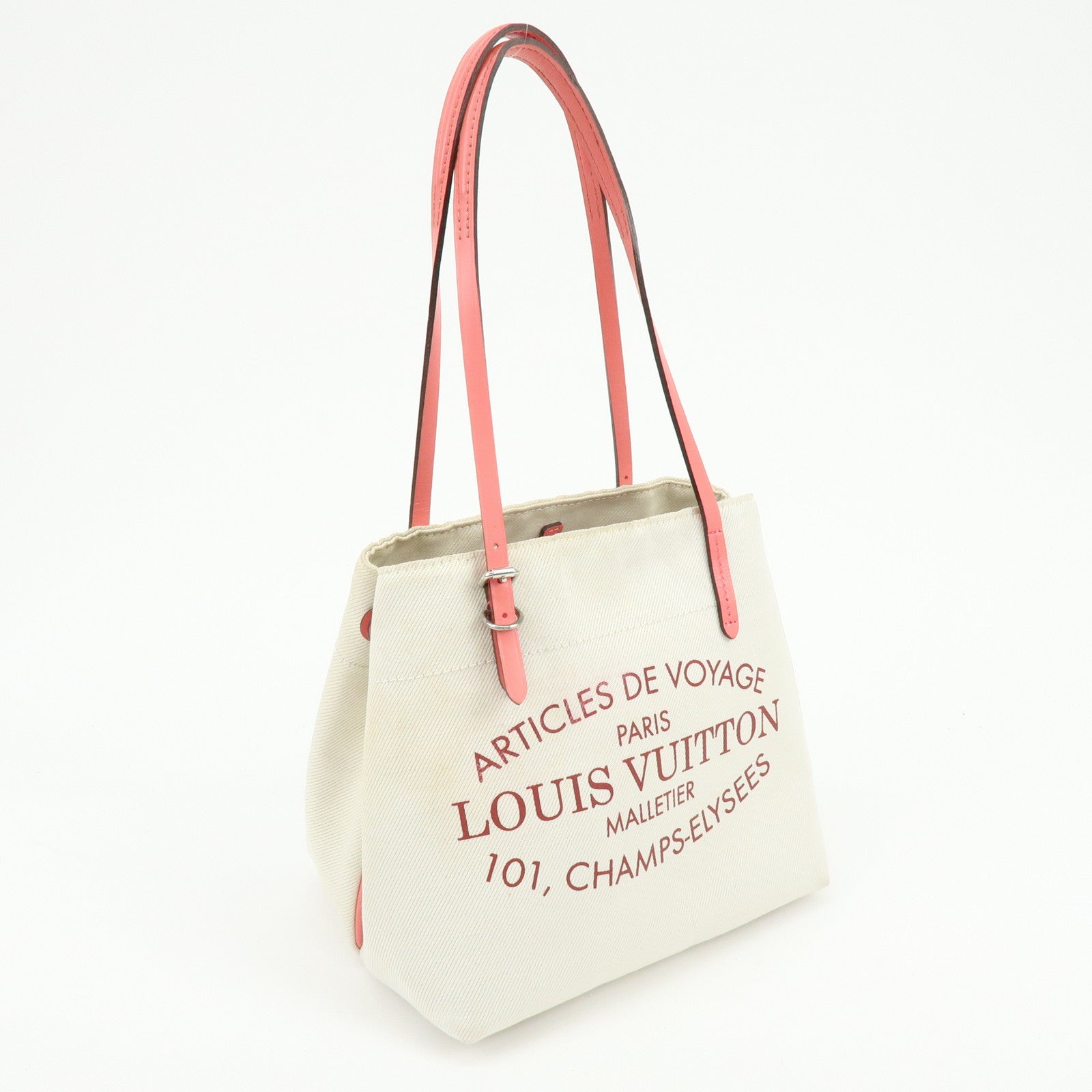Louis Vuitton Canvas Leather Cabas PM Hand Bag Corail M94505