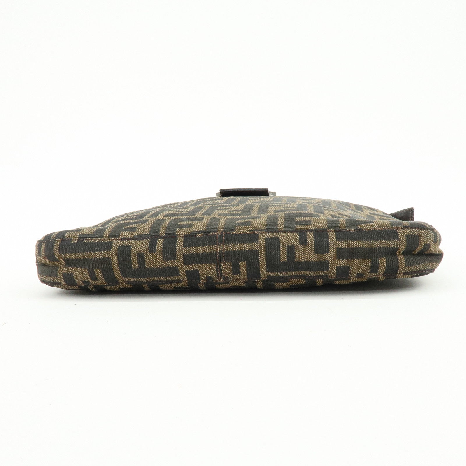 FENDI Zucca Jacquard Canvas Leather Hand Bag Shoulder Bag Brown