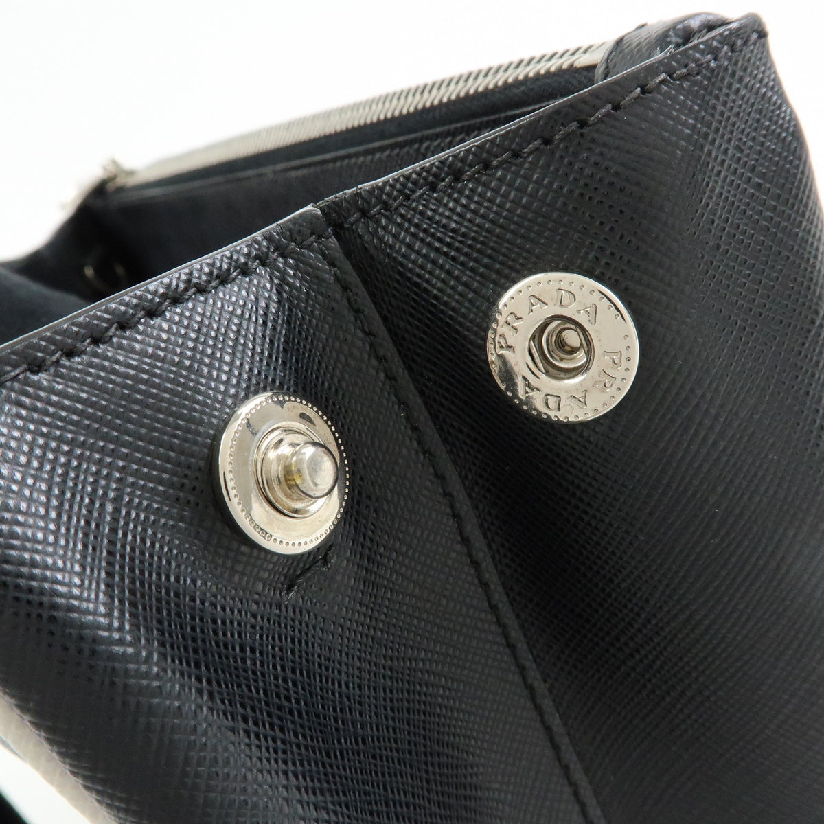 PRADA Galleria Triangle Logo Saffiano Leather 2way Bag Black 1BA801
