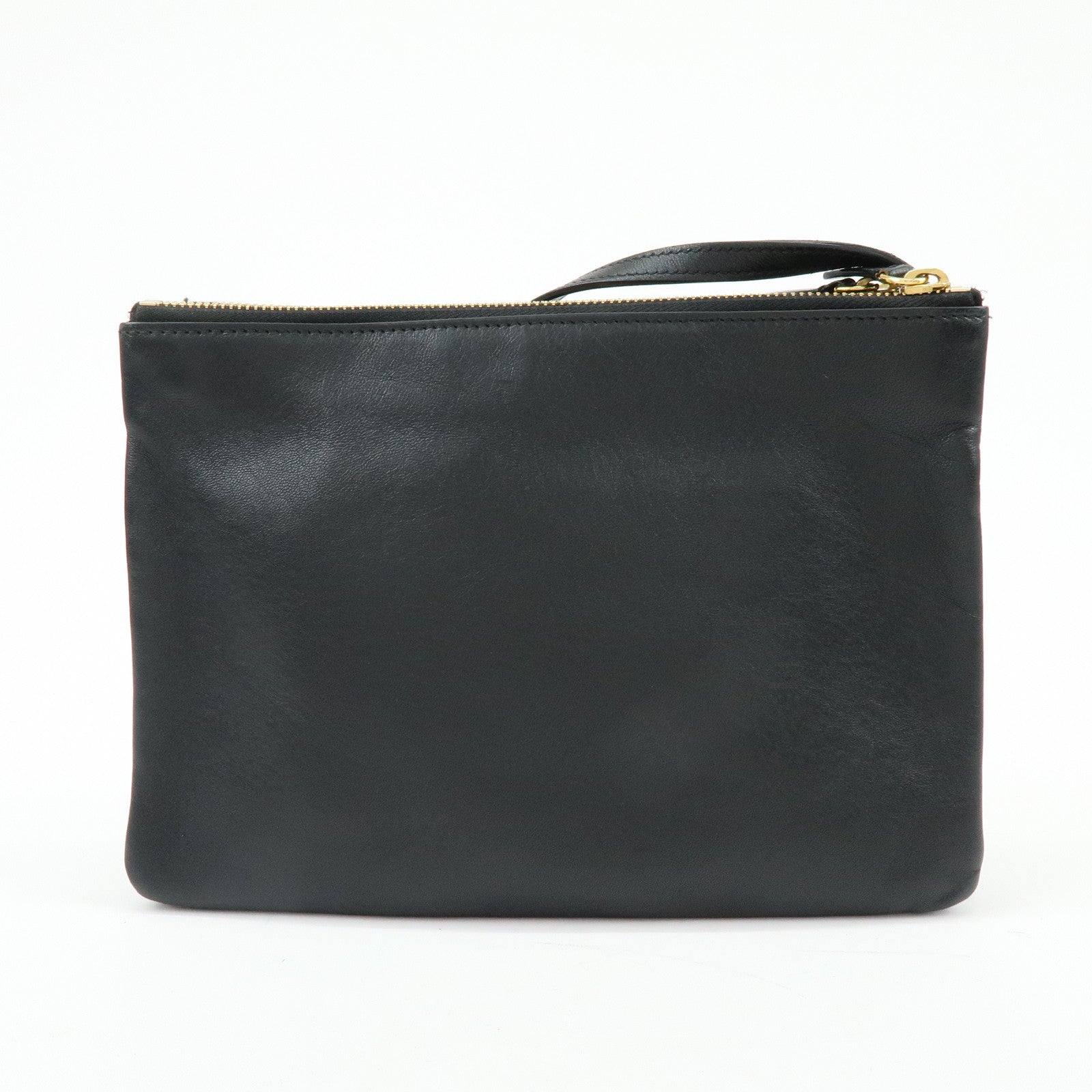 CELINE Trio Bag Leather Shoulder Bag Crossbody Bag Pouch Black