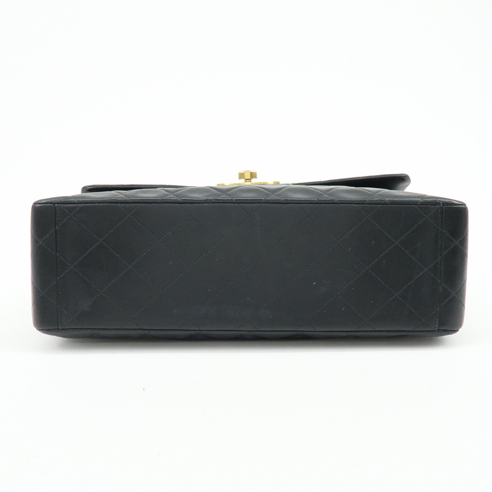 CHANEL Jumbo Matelasse 34 Lamb Skin Shoulder Bag Black A01094