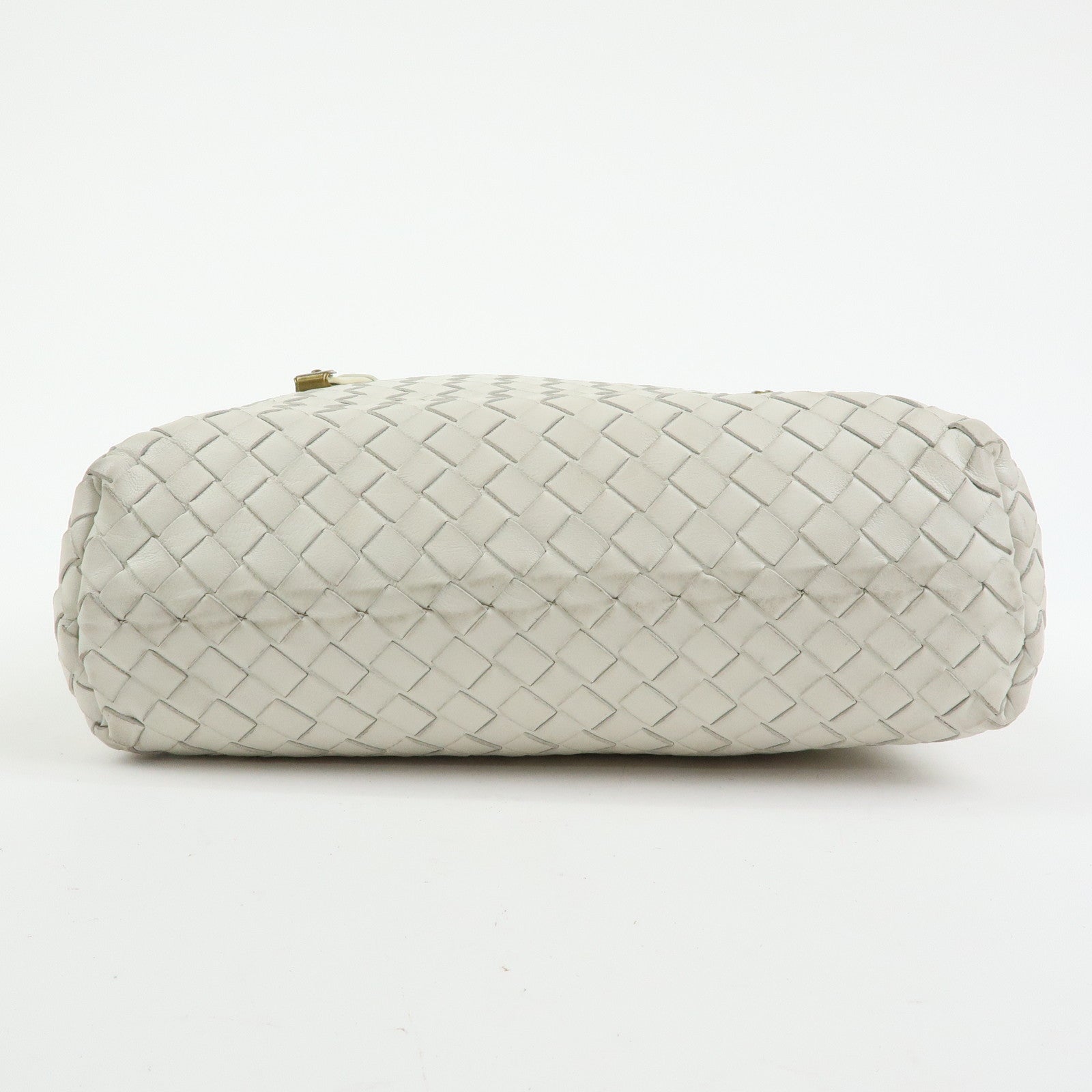 BOTTEGA VENETA Intrecciato Leather Hand Bag Mini Tote Bag White 162937