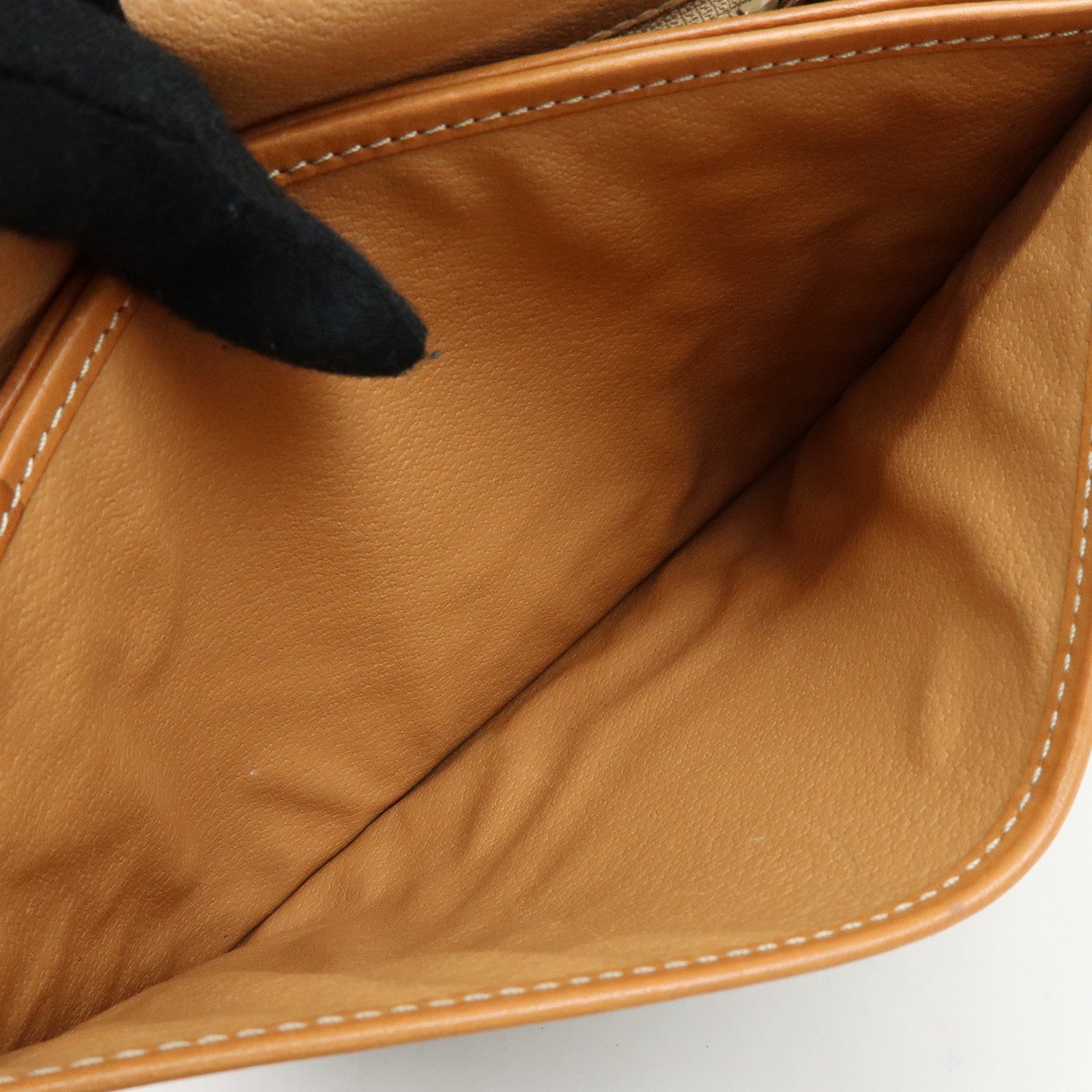 CELINE Macadam Canvas Leather Shoulder Bag Crossbody Bag Brown