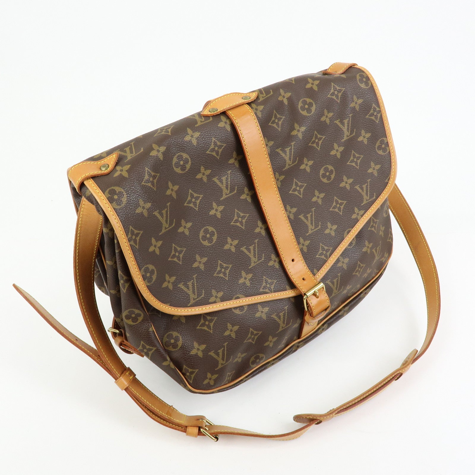 Louis Vuitton Monogram Saumur 35 Shoulder Bag Brown M42254