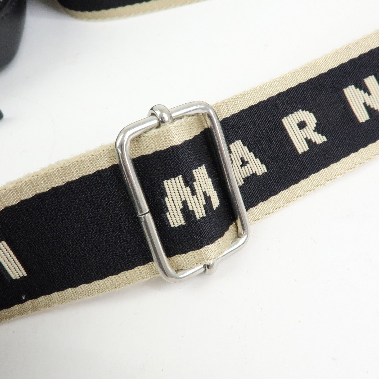 MARNI BEY Logo Leather Shoulder Bag Crossbody Bag Black