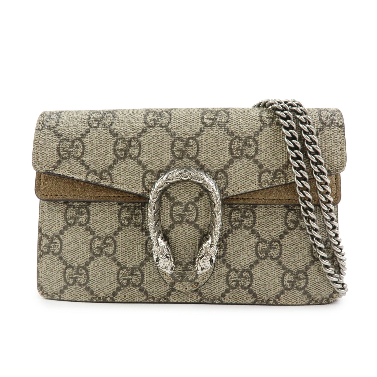 GUCCI Dionysus Super Mini Bag Leather Chain Shoulder Bag Beige 476432