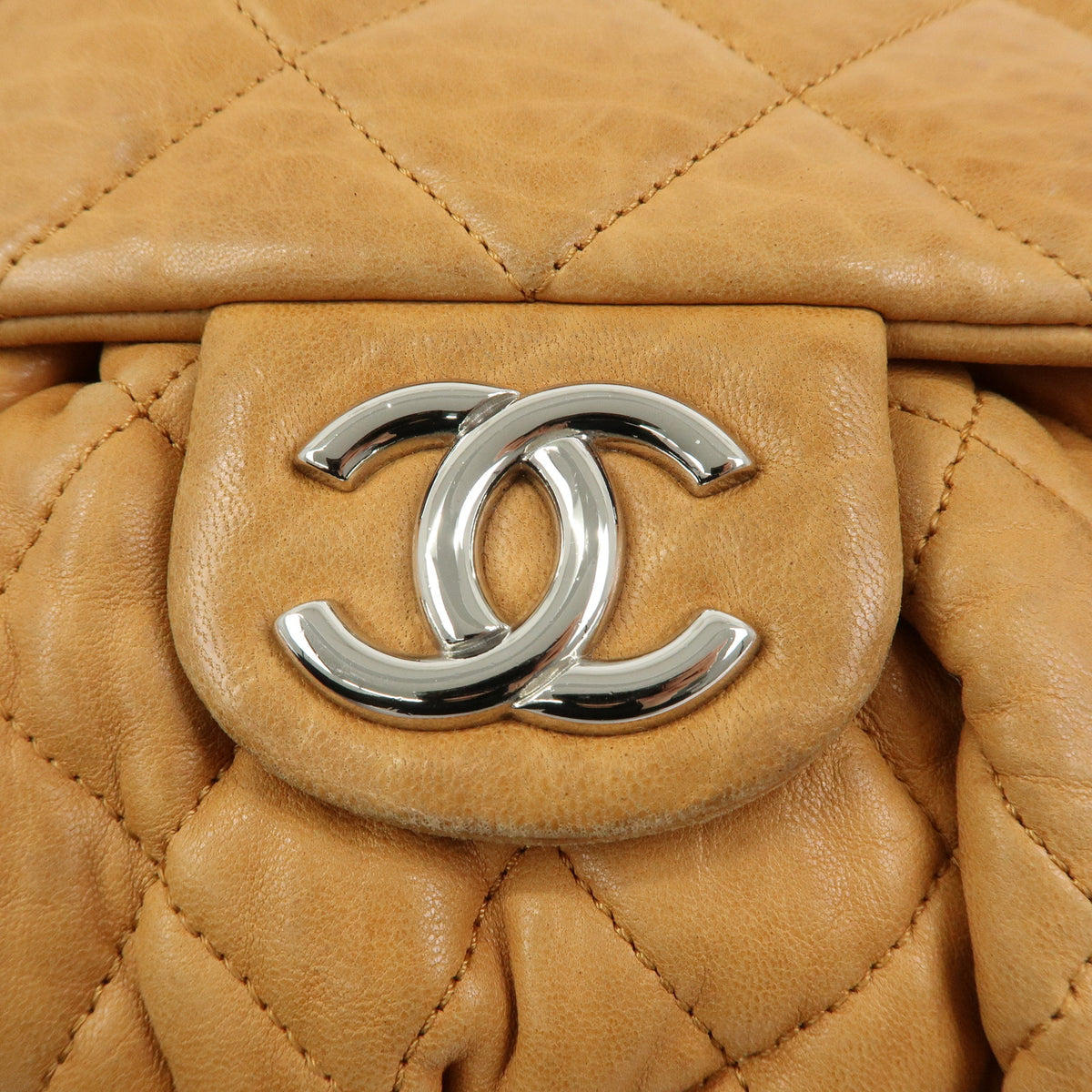 CHANEL Matelasse Luxury Line Lamb Skin Chain Shoulder Bag Brown A49889