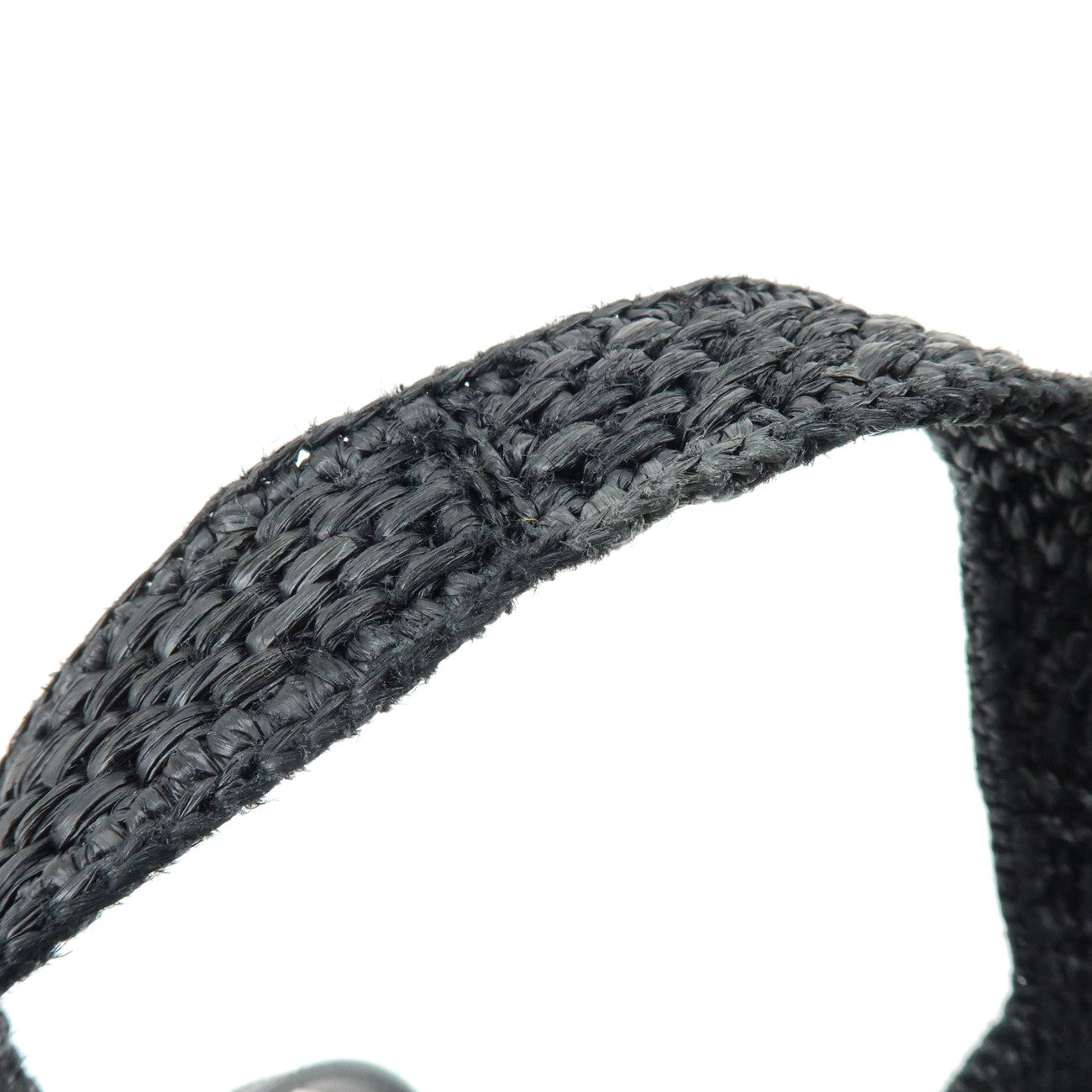 LOEWE Font Tote Raffia 2Way Bag Hand Bag Shoulder Bag Black