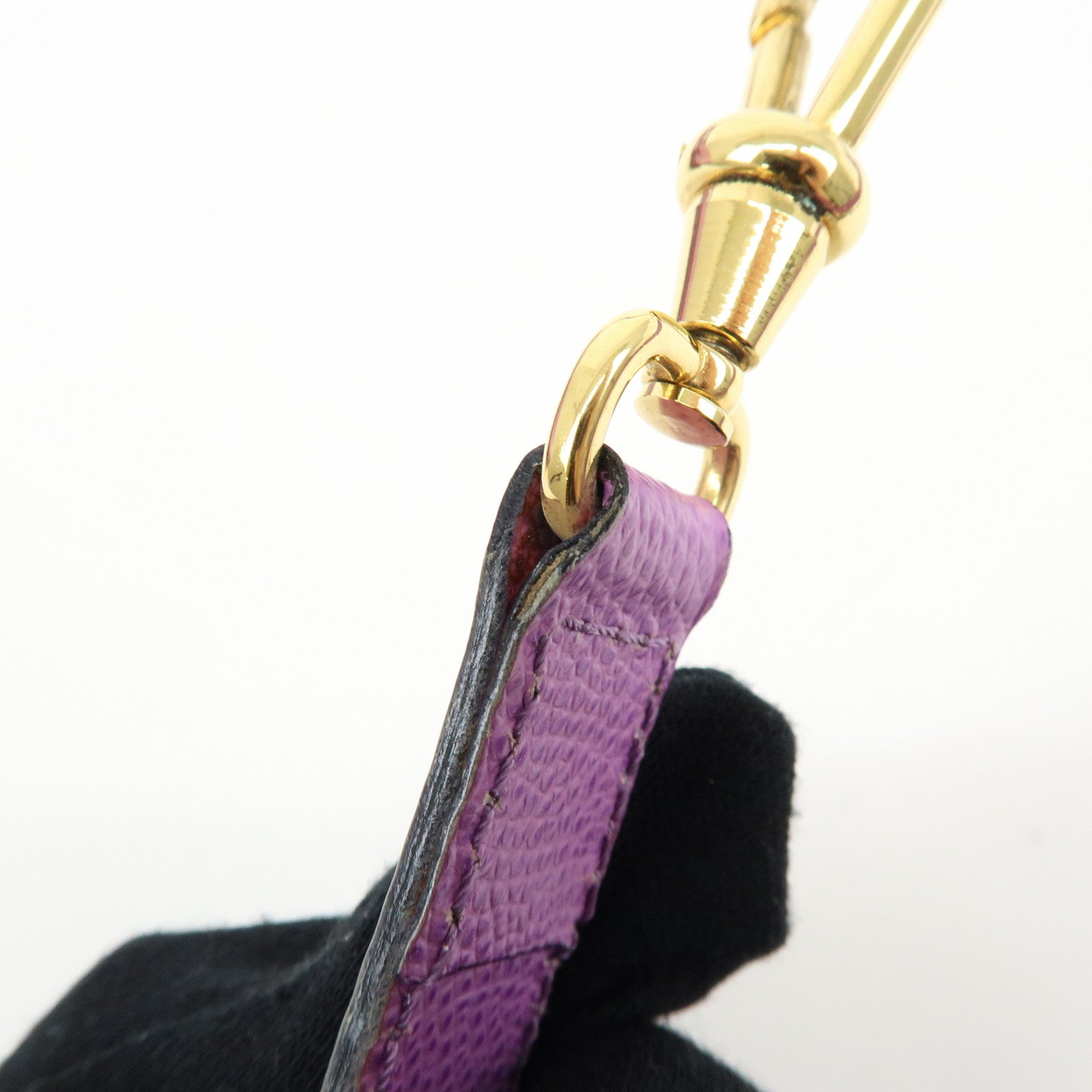 CELINE Leather 2Way Bag Shoulder Hand Bag Purple