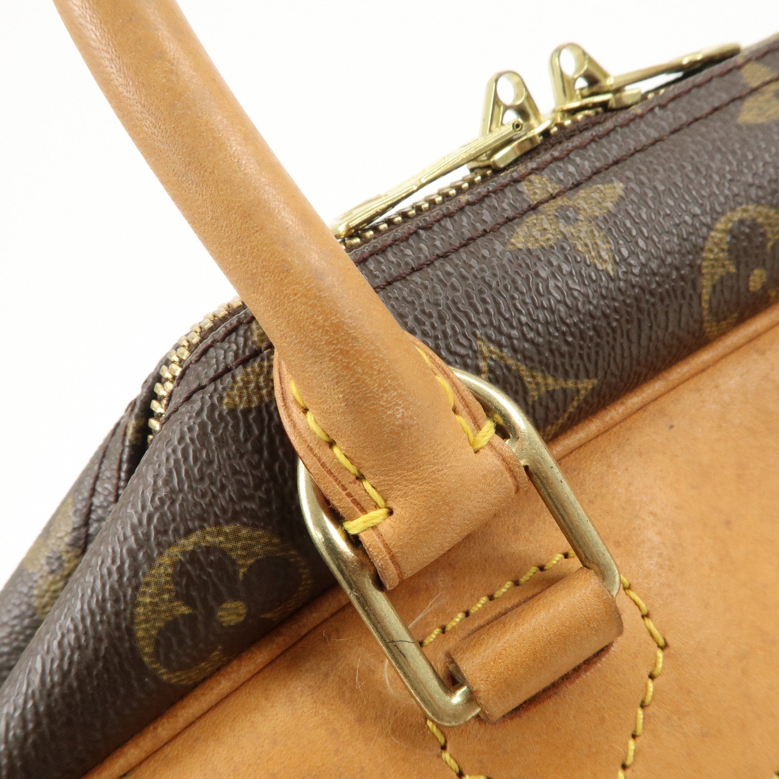 Louis Vuitton Monogram Deauville Hand Bag Brown M47270 Used