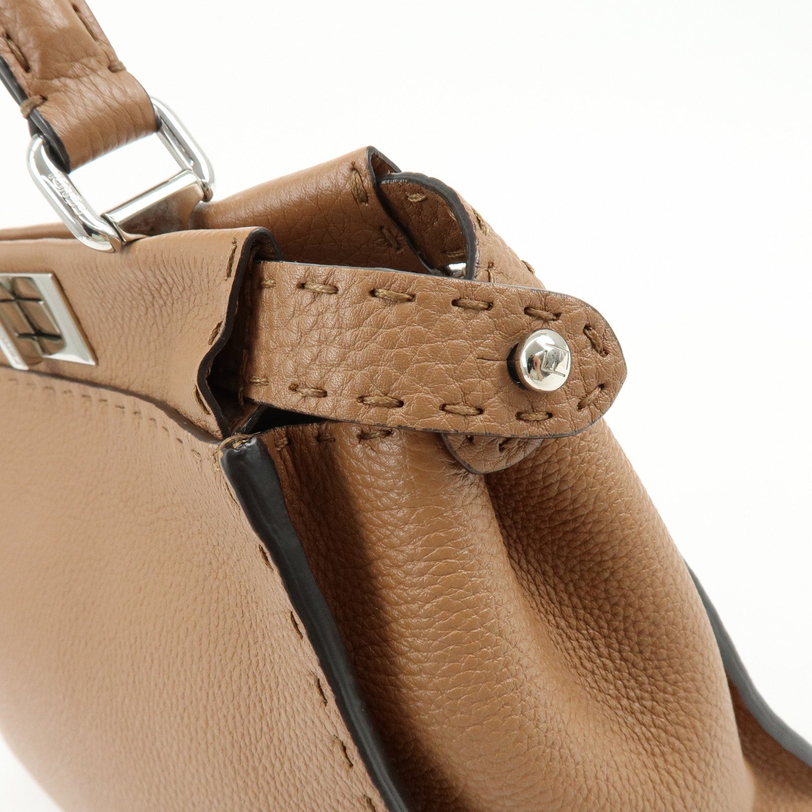 FENDI Selleria Peekaboo Medium Leather 2Way Hand Shoulder Bag 8BN290
