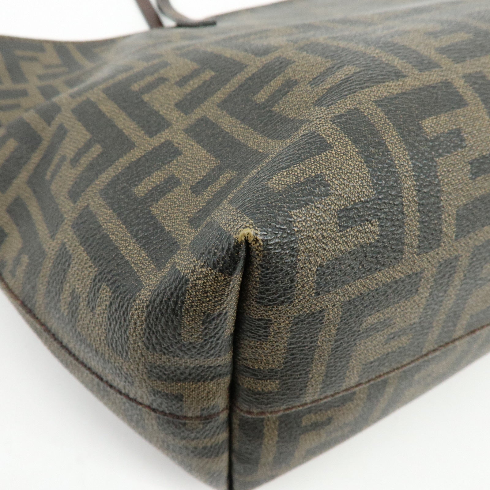 FENDI Zucca PVC Leather Tote Bag Shoulder Bag Brown 8BH198