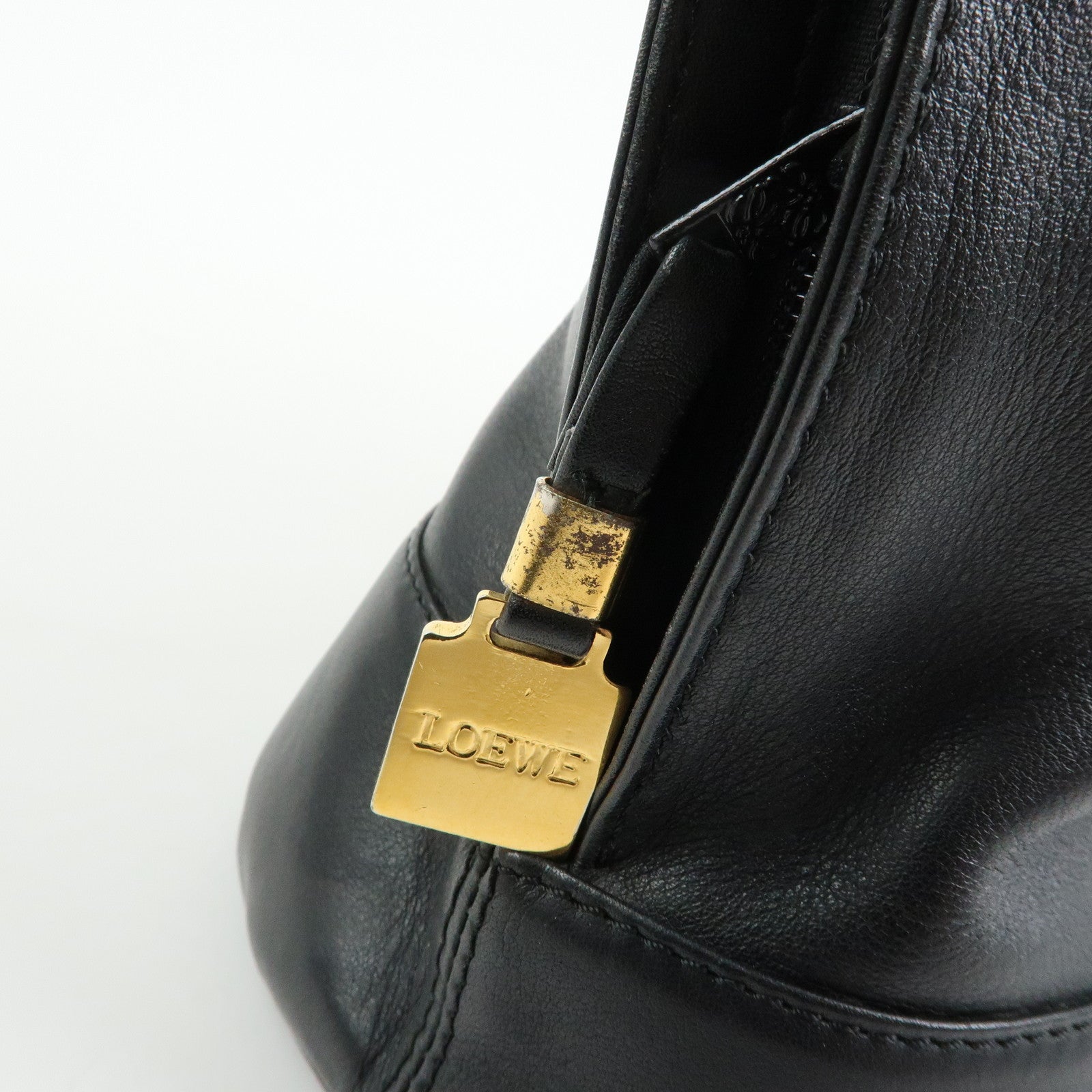 LOEWE Anagram Calf Leather Hand Bag  Black