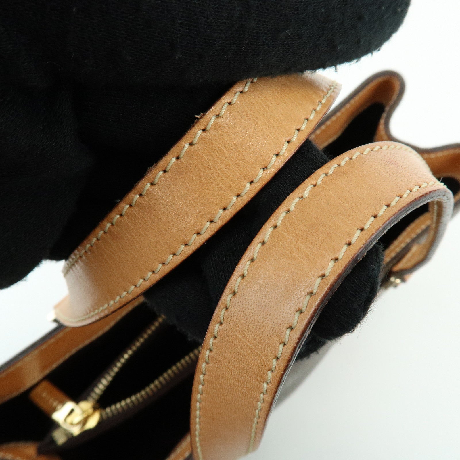CELINE Macadam Leather Hand Bag Tote Bag Brown