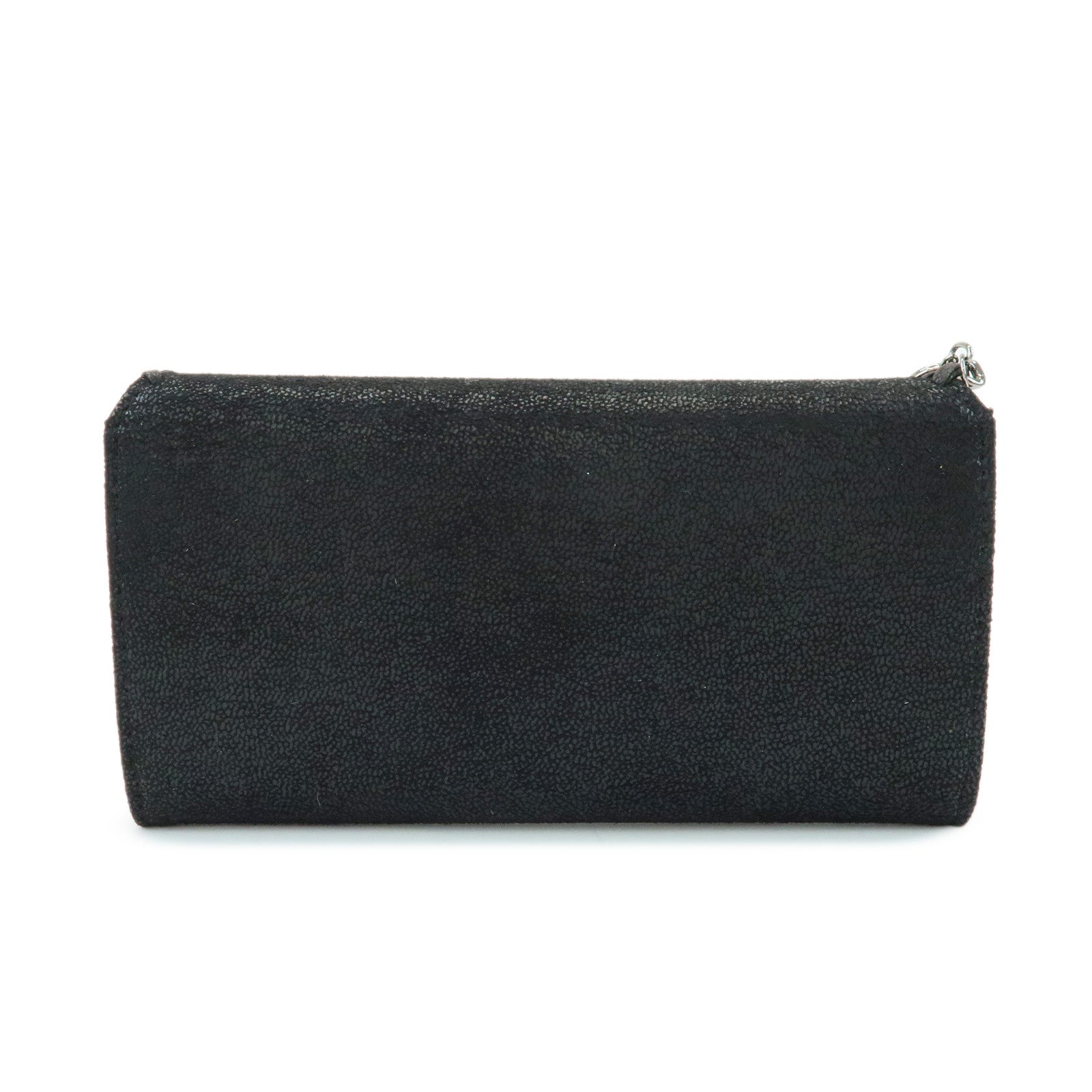 STELLA MCCARTNEY Falabella Faux Leather Flap Long Wallet Black