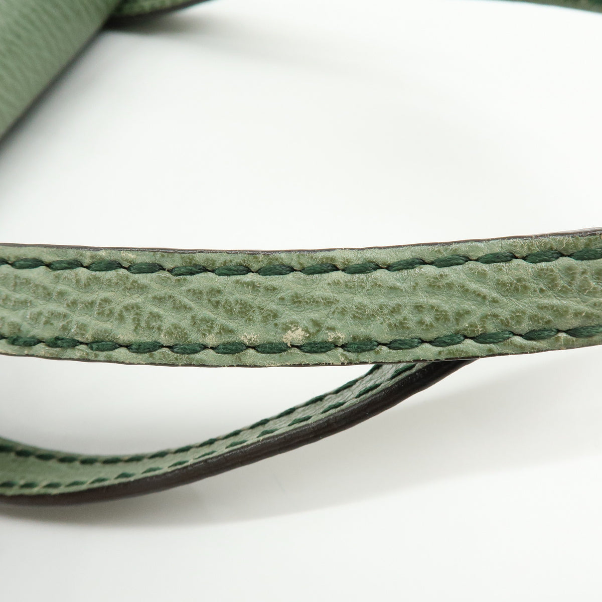 TOD'S Logo Suede Embossed Leather Hand Bag Shoulder Bag Sage Green