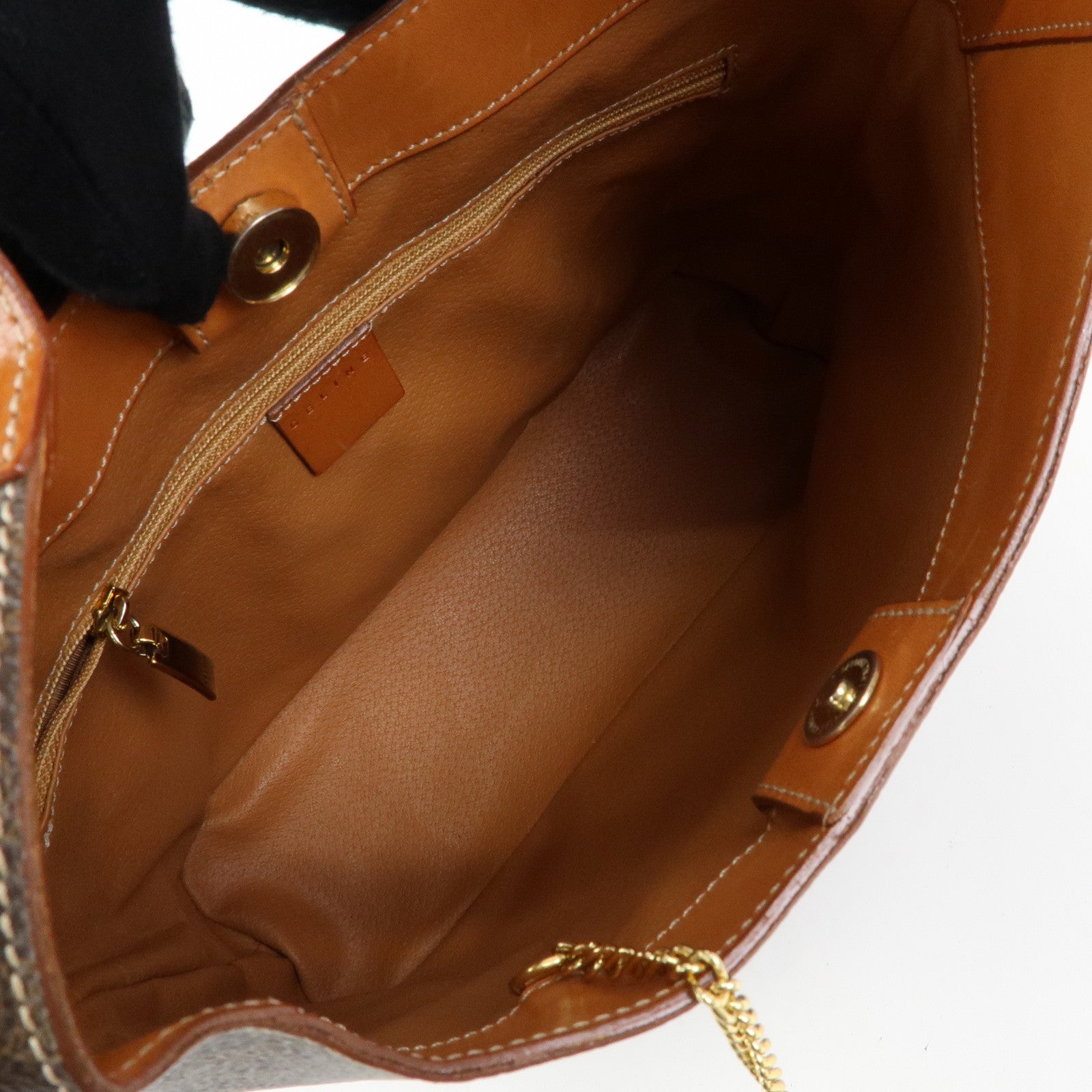 CELINE Macadam PVC Leather Shoulder Bag Brown
