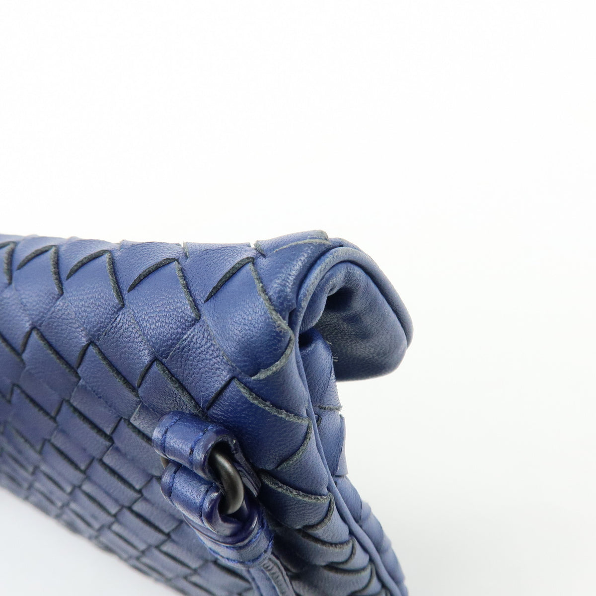 BOTTEGA VENETA Intrecciato Leather Shoulder Bag Crossbody Bag Blue