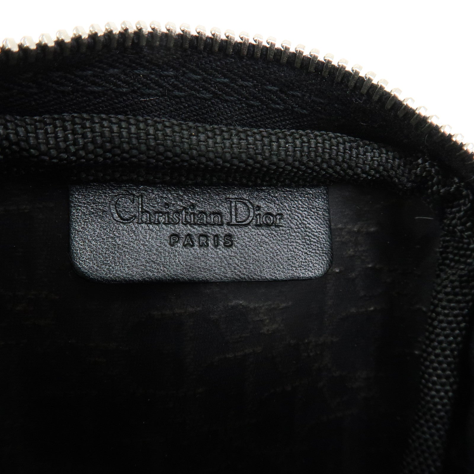 Christian Dior Trotter Oblique Jacquard Leather Tiny Pouch Black