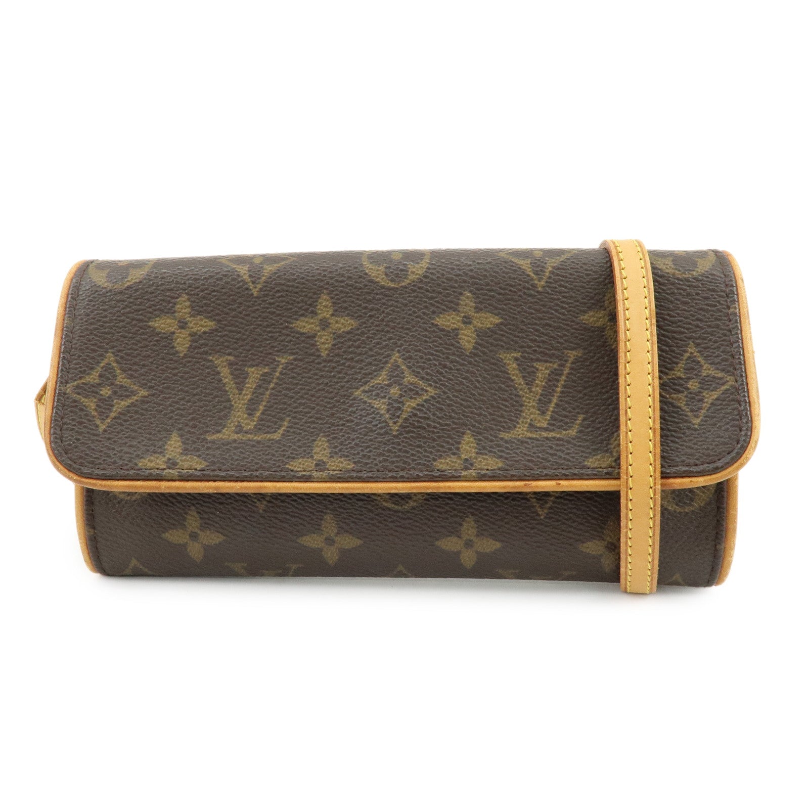 Louis Vuitton Monogram Pochette Twin PM Shoulder Bag Brown M51854
