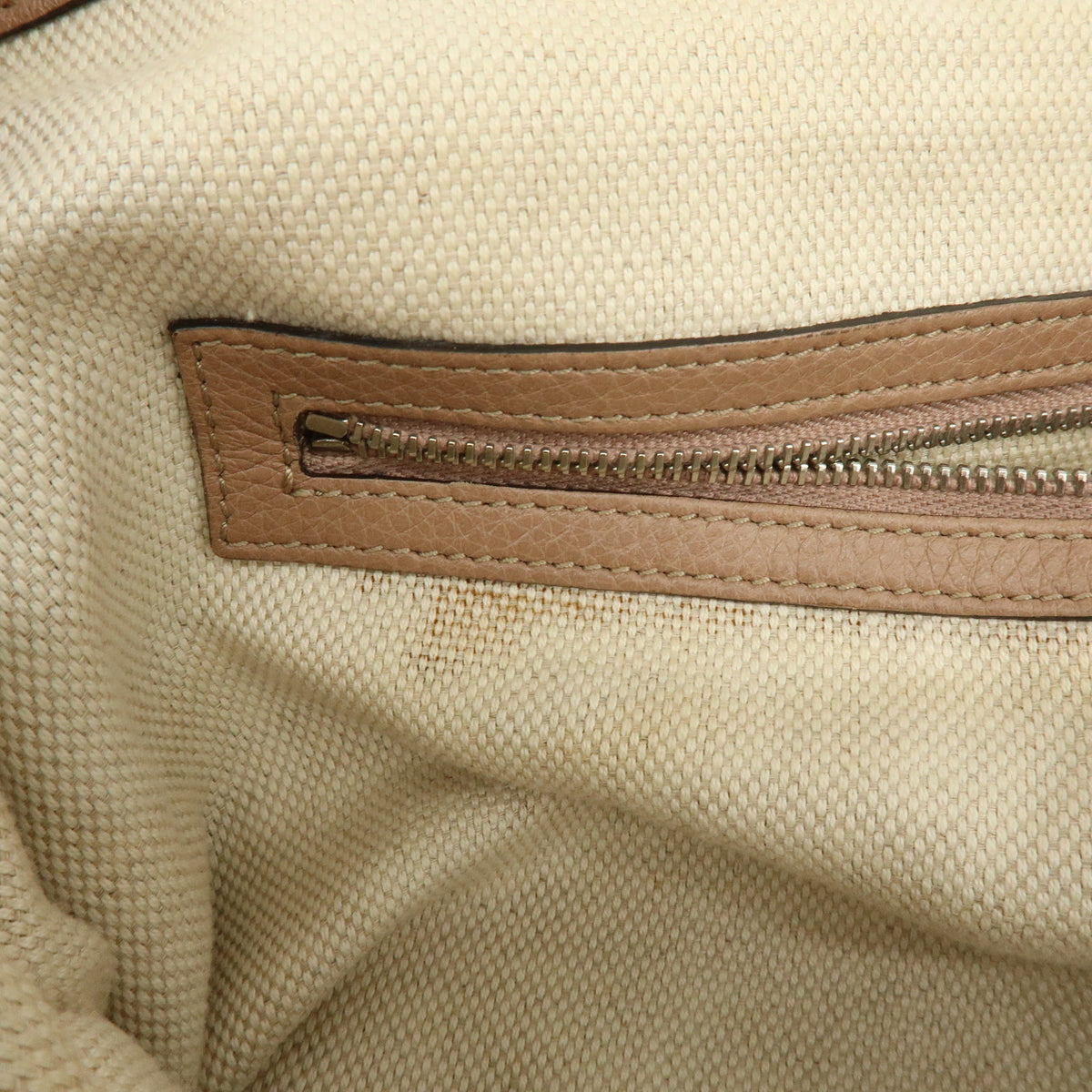 GUCCI Bamboo GG Canvas Leather Tote Bag Beige Brown Pink 232947