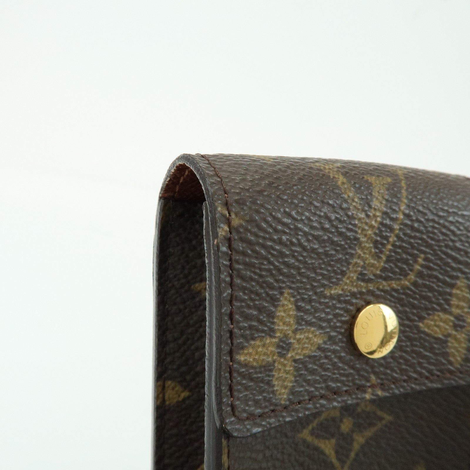 Louis Vuitton Monogram Canvas Porte Cles Badge Key Case Brown