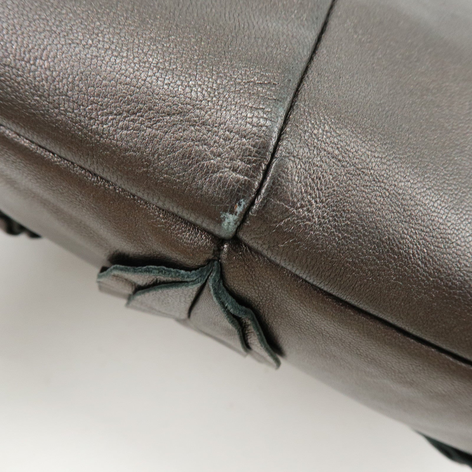 PRADA Gathered Nappa Leather Tote Bag Hand Bag Brown
