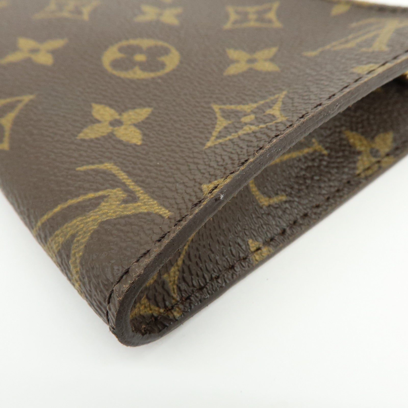 Louis Vuitton Monogram Leather Pouch for Baguette GM Brown Gold