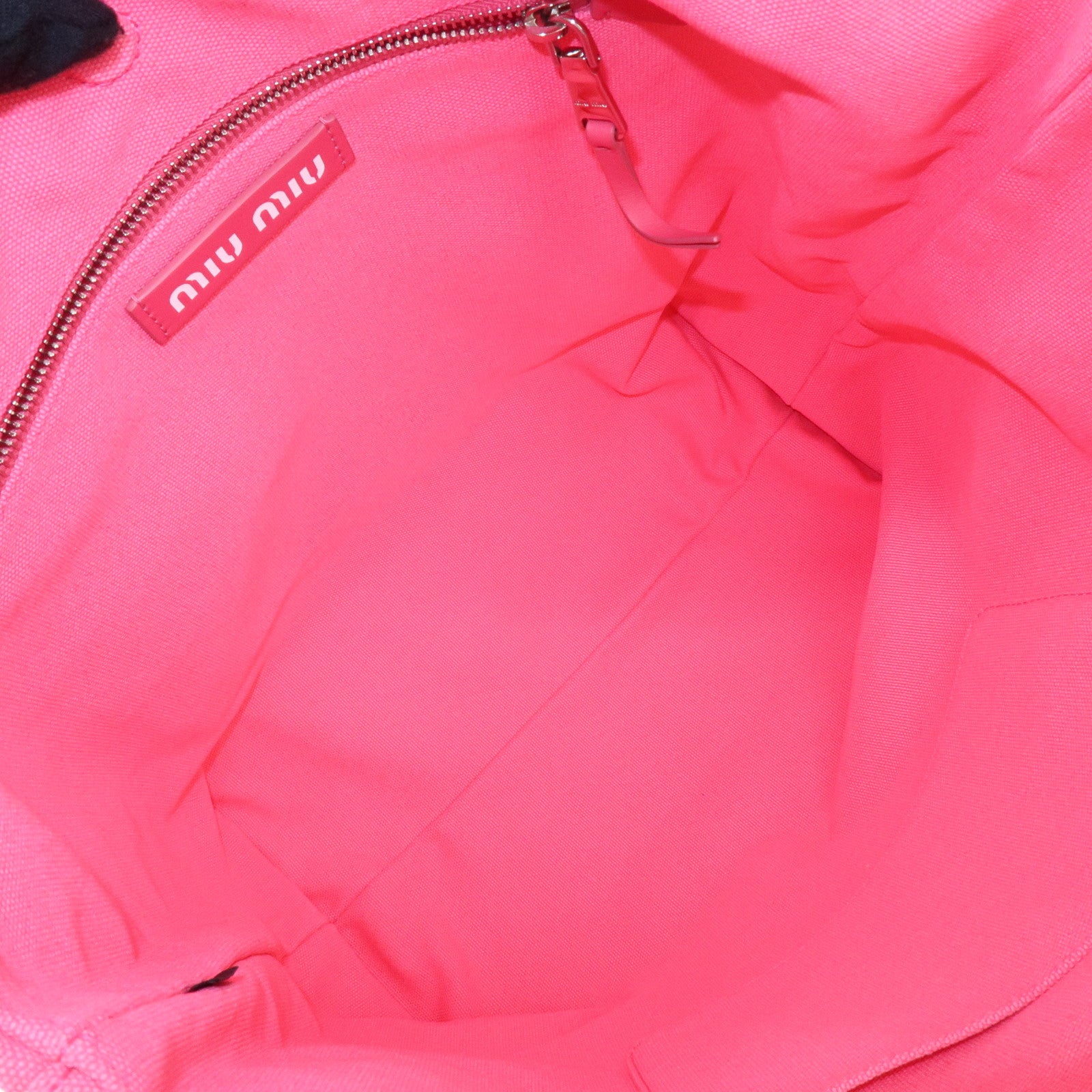 MIU MIU Canvas Leather Tote Bag Shoulder Bag Pink 5BG116