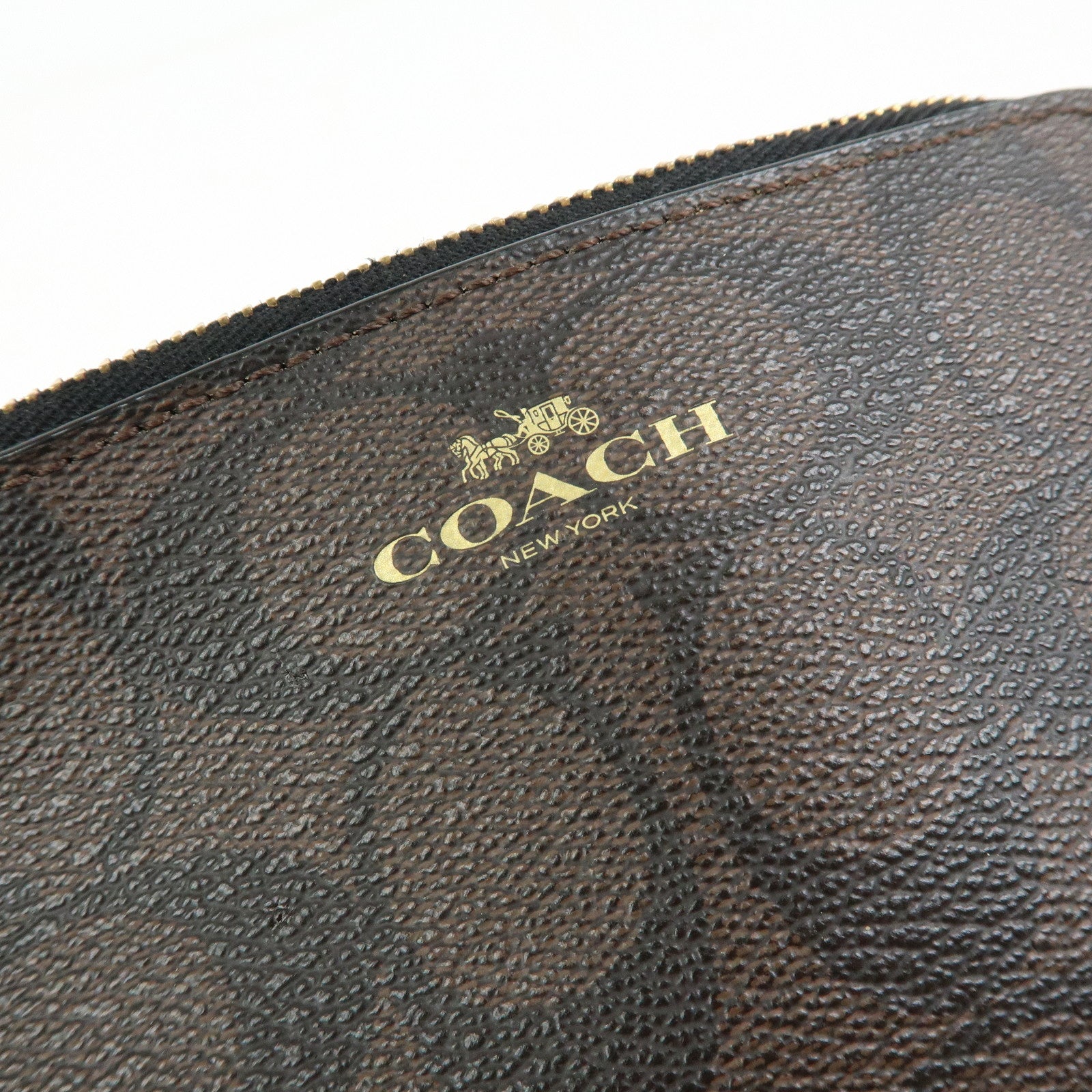COACH Set of 2 Signature PVC Leather Shoulder Bag Cosmetic Pouch