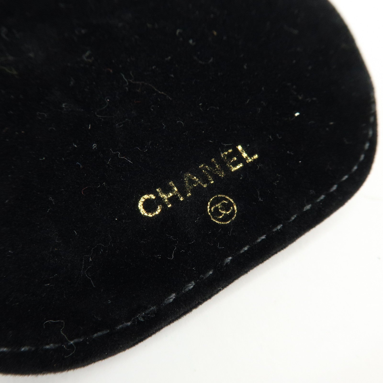 CHANEL COCO Mark Caviarskin Cosmetic Pouch Jewelry Case Bourdeaux Gold