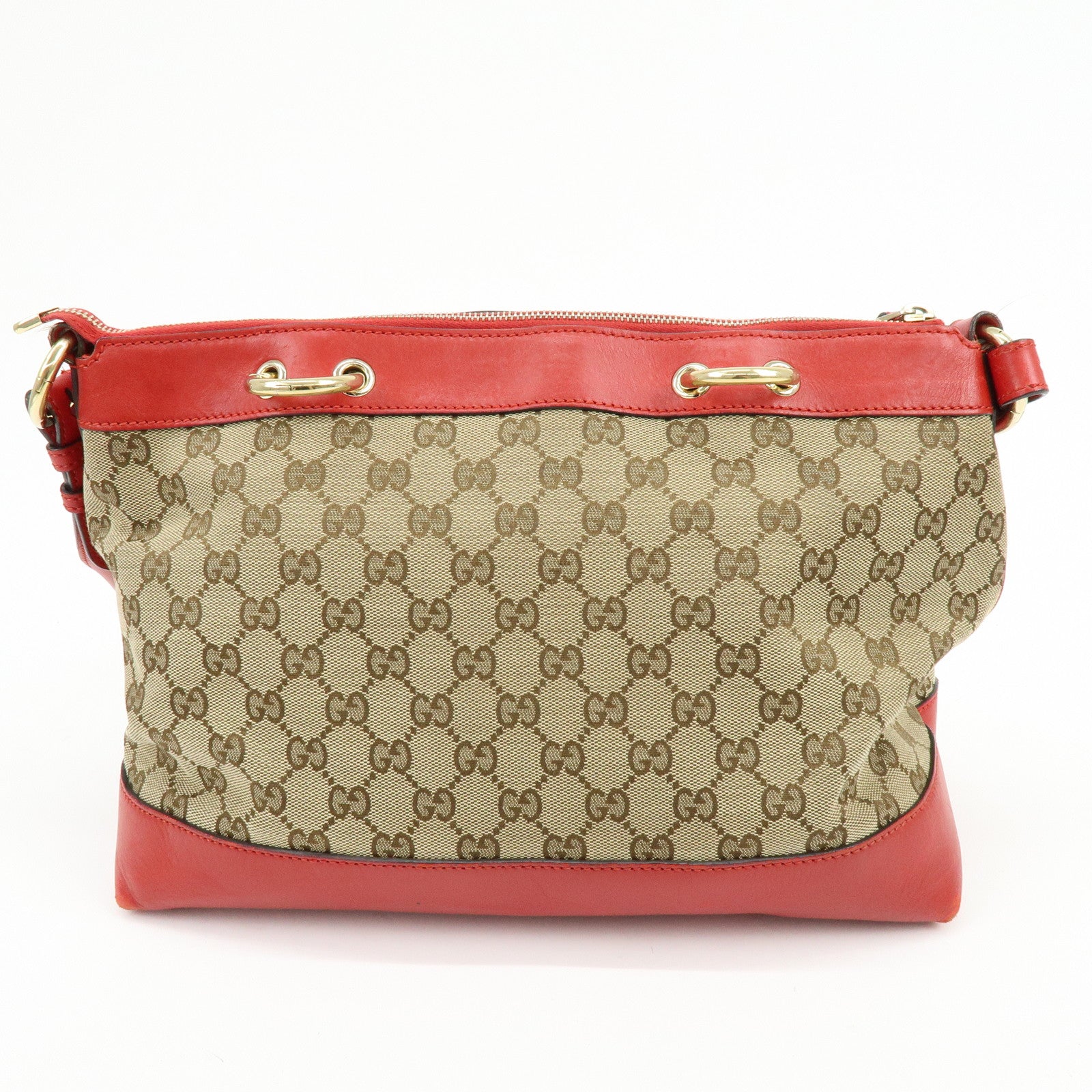 GUCCI GG Canvas Leather Shoulder Bag Valentine Limited 309122