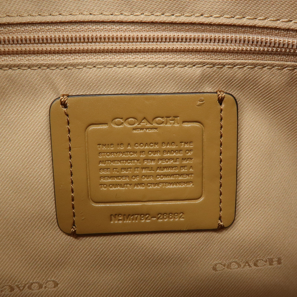 COACH Canvas Leather 2Way Shoulder Bag Hand Bag Beige
