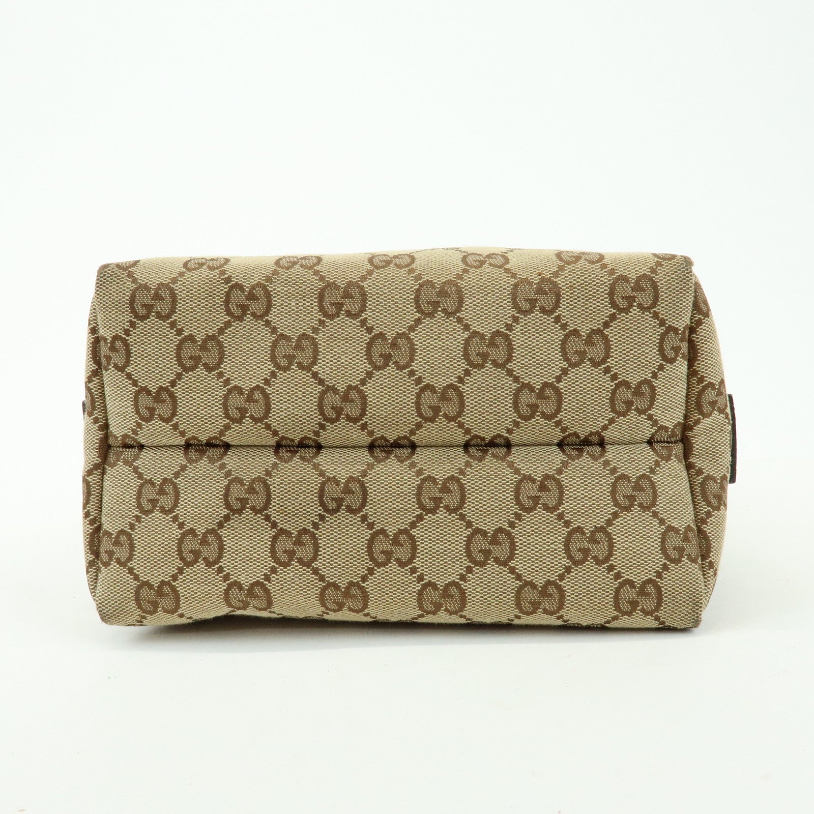 GUCCI GG Canvas Leather Hand Bag Mini Boston Bag Beige Brown 124542