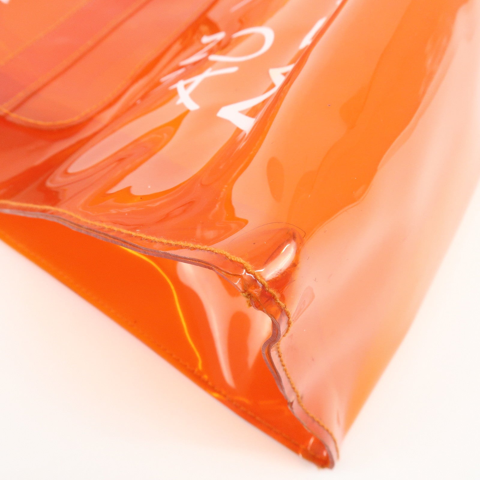 HERMES Kelly Vinyl Hand Bag SOUVENIR DE L'EXPOSITION Orange