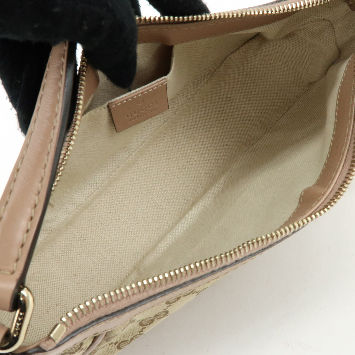 GUCCI Mayfair GG Canvas Leather Hand Bag Shoulder Bag Beige Pink 569893