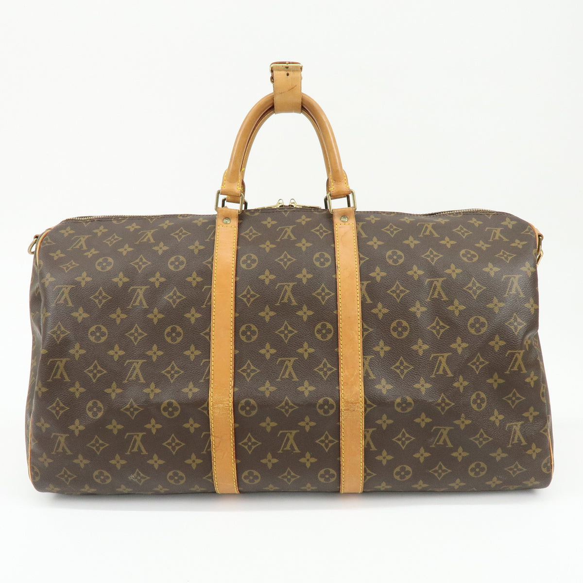 Louis Vuitton Monogram Keep All Bandouliere 55 Boston Bag Brown M41414