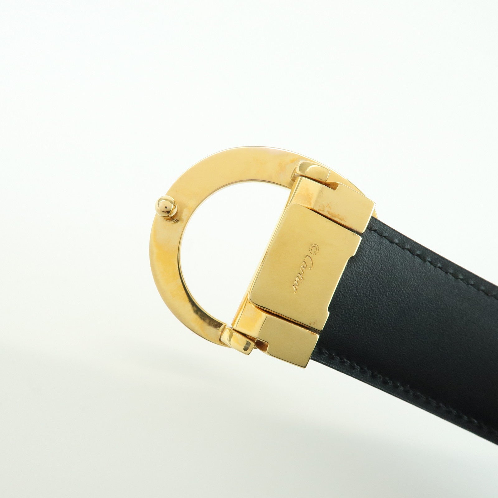 Cartier Must de Cartier Panthere Leather Belt Black