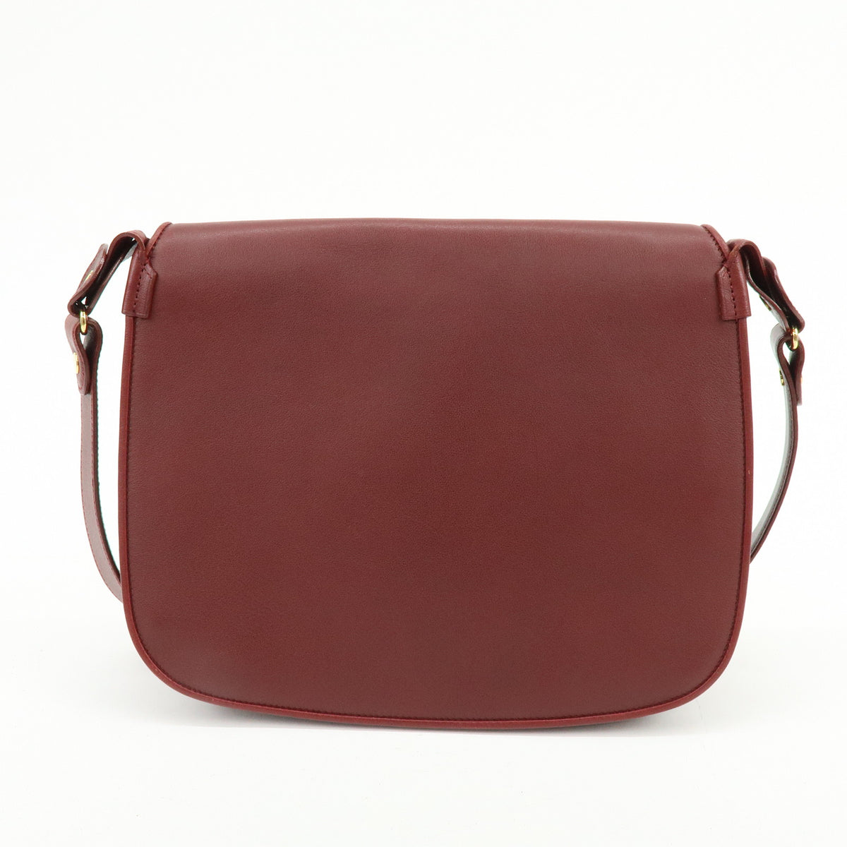 Cartier Must de Cartier Leather Flap Shoulder Bag Bordeaux