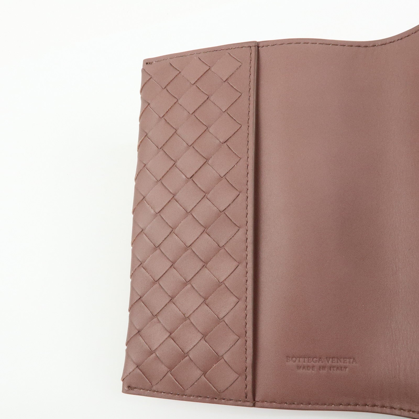 BOTTEGA VENETA Intrecciato Leather Agenda Planner Cover Brown