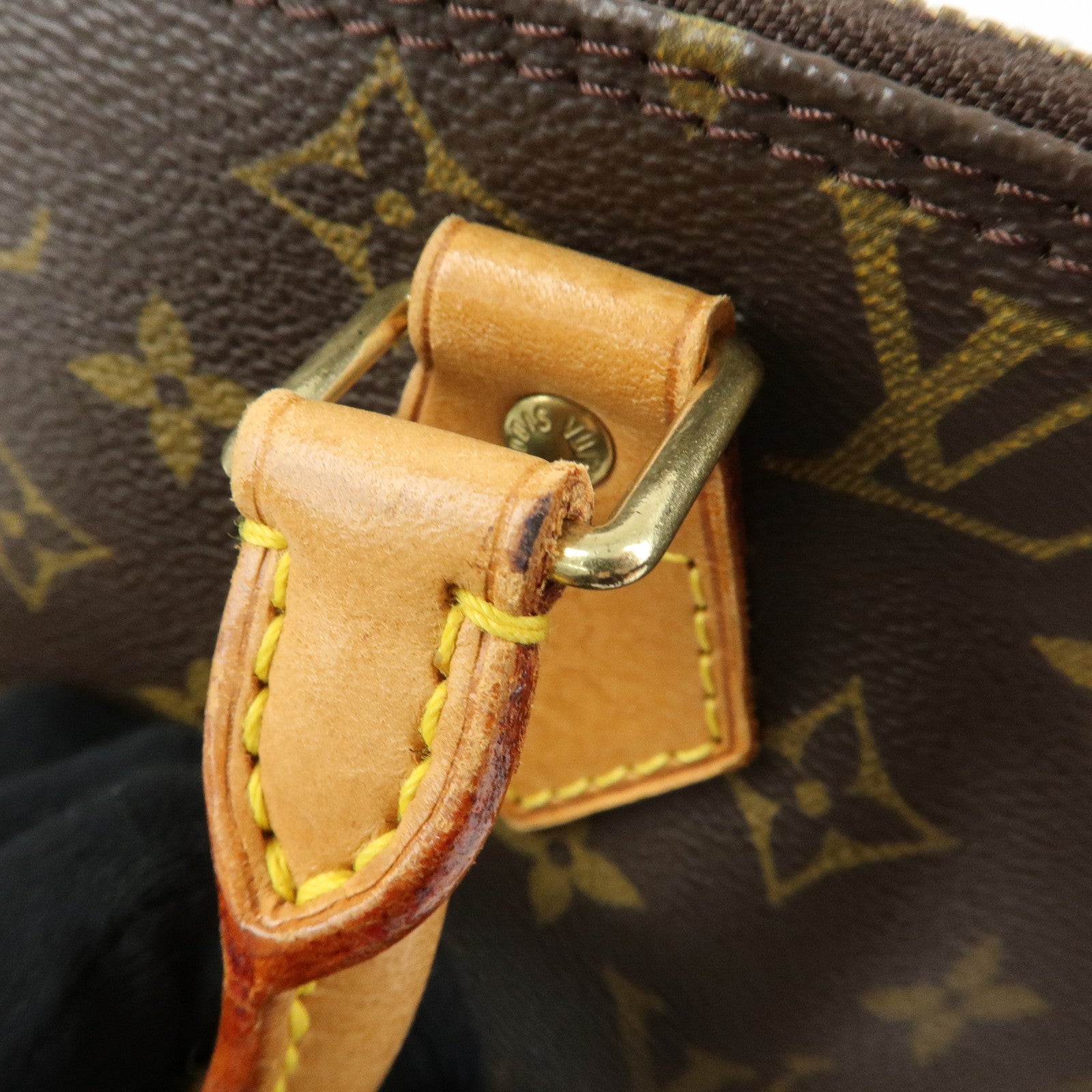 Louis Vuitton Monogram Alma PM Canvas Leather Hand Bag Brown M51130