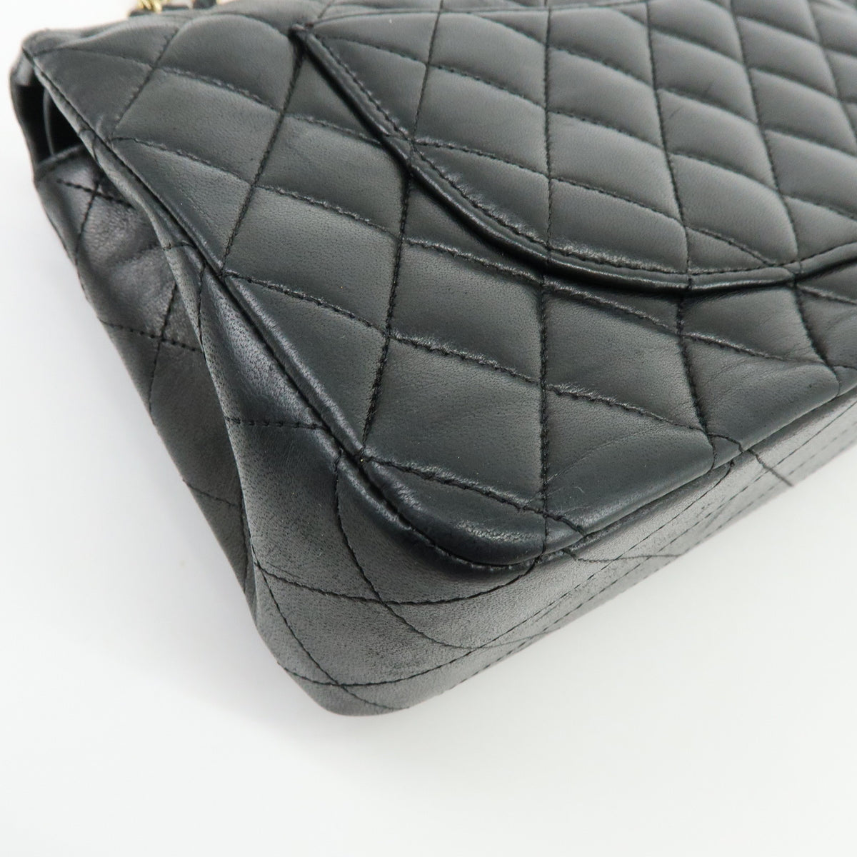 CHANEL Matelasse 25 Double Flap Lamb Skin Chain Shoulder Bag A01112
