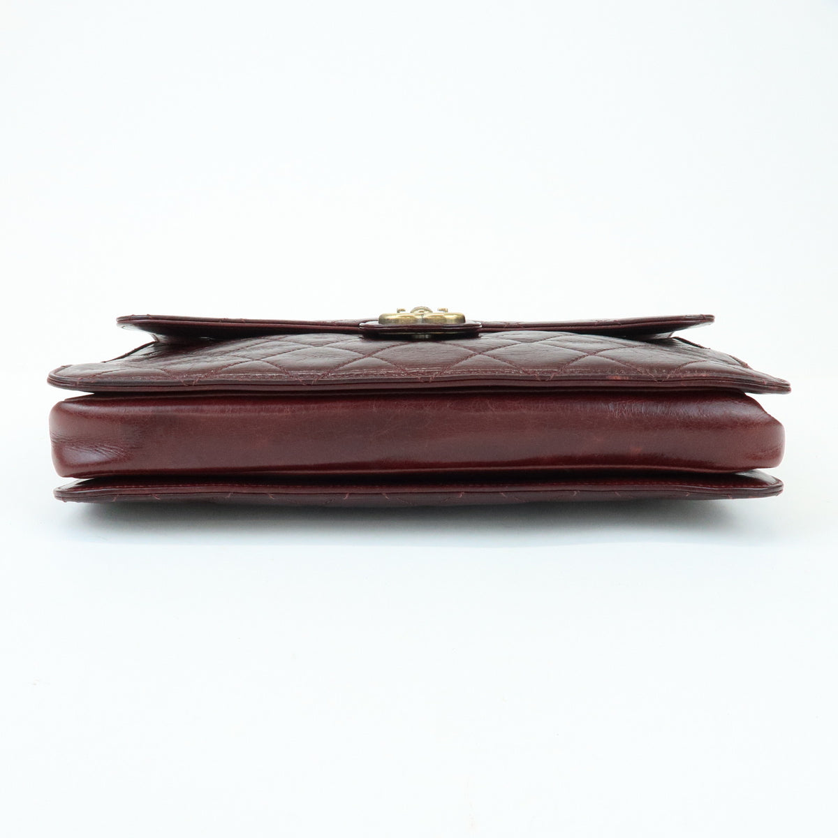 CHANEL Matelasse COCO Mark Leather Chain Shoulder Bag Burgundy