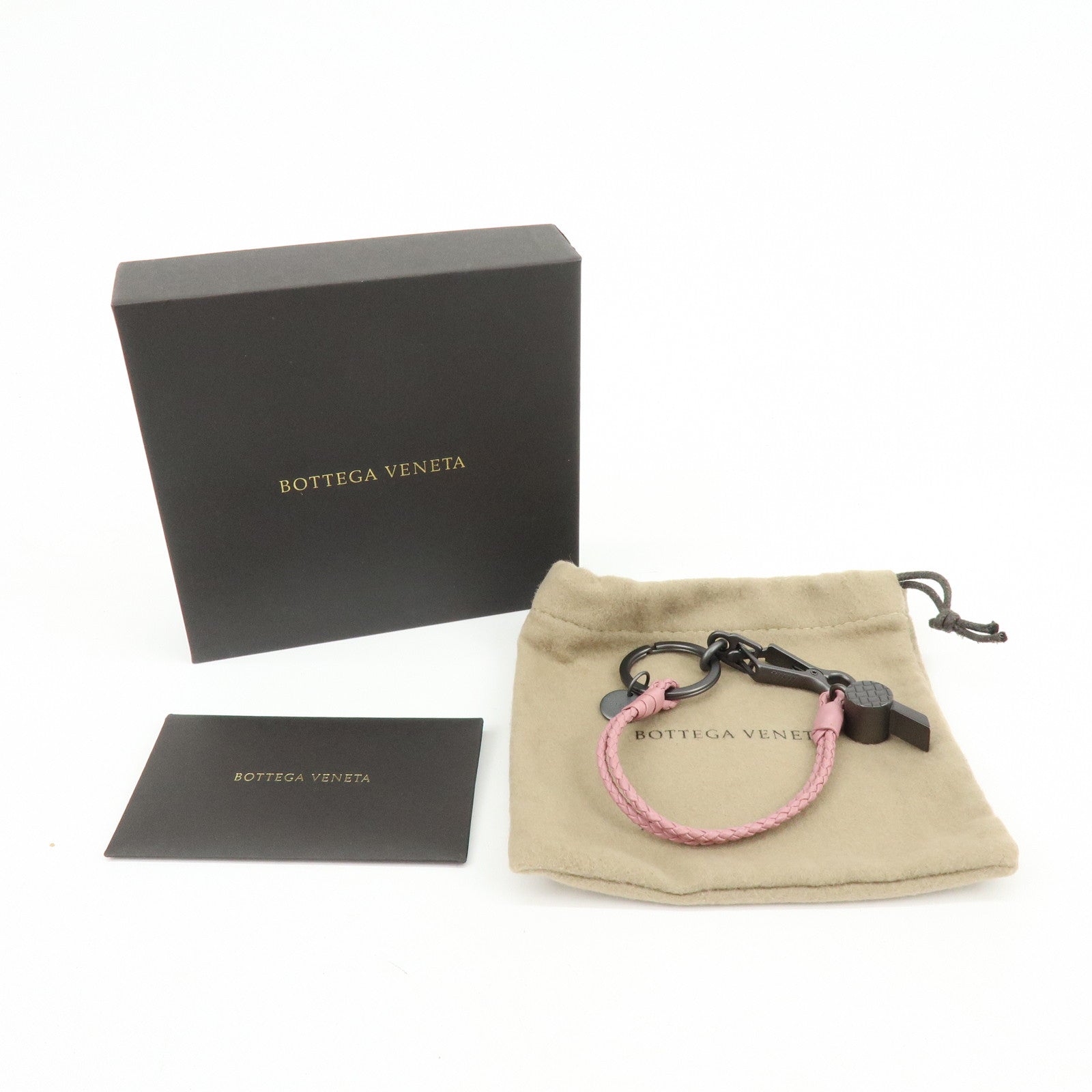 BOTTEGA VENETA Intrecciato Leather Bag Charm Whistle Motif Pink