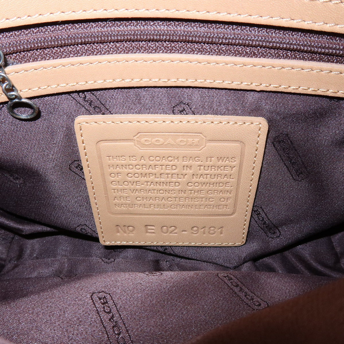 COACH Lot of 2 Signature Canvas Leather Hand Bag Beige Brown