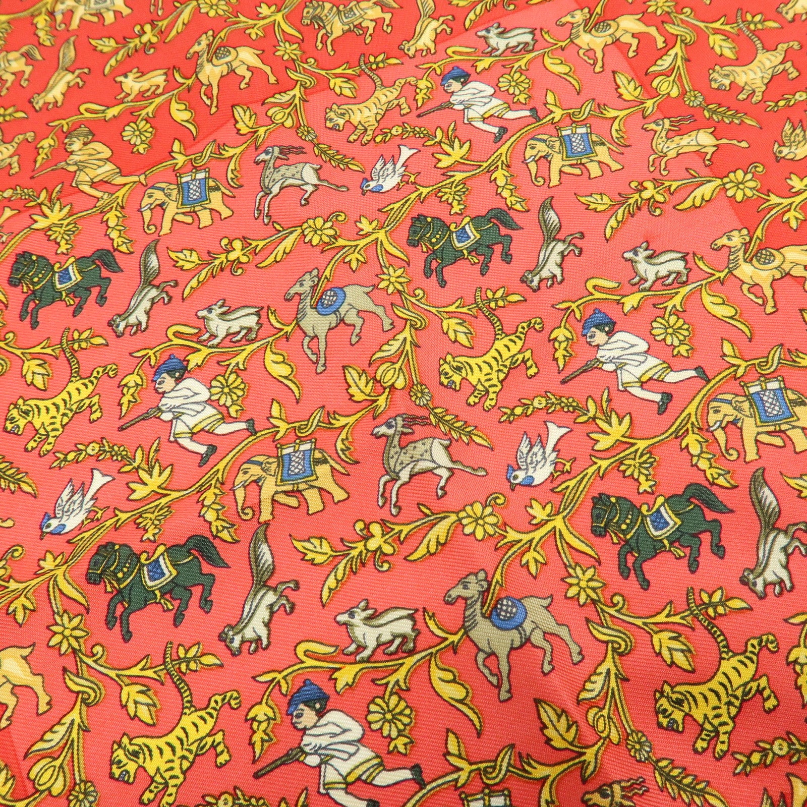 HERMES Set of 2 Carre 42 Silk Scarf PARURES DES SABLES/CHASSE EN INDE