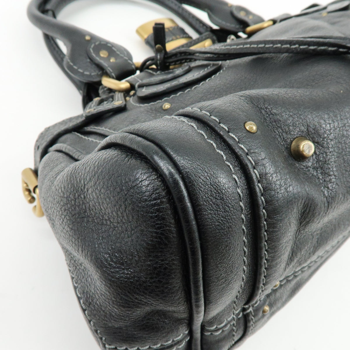 Chloe Paddington Leather Hand Bag Shoulder Bag Black
