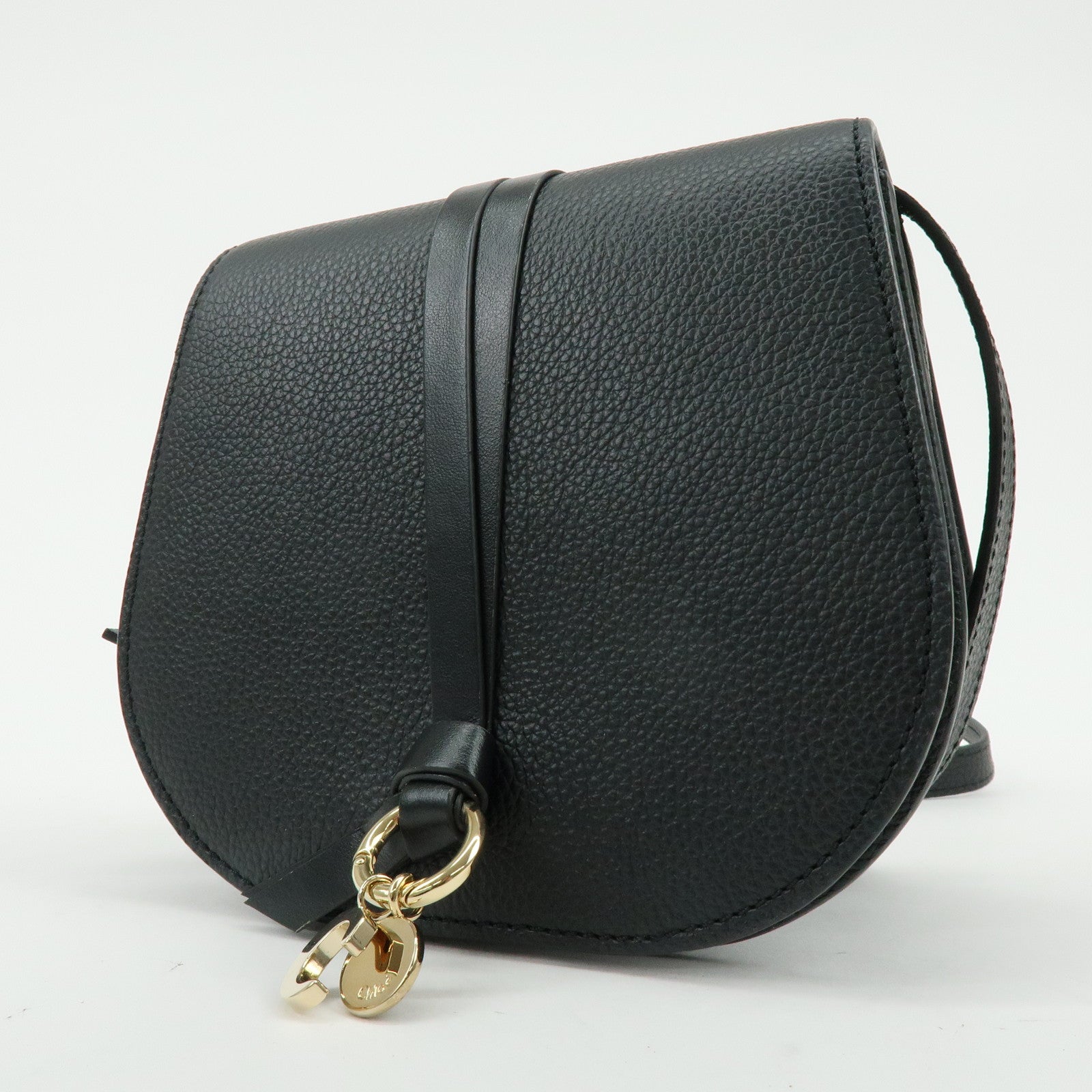 Chloe Alphabet Leather Shoulder Bag Crossbody Bag Black