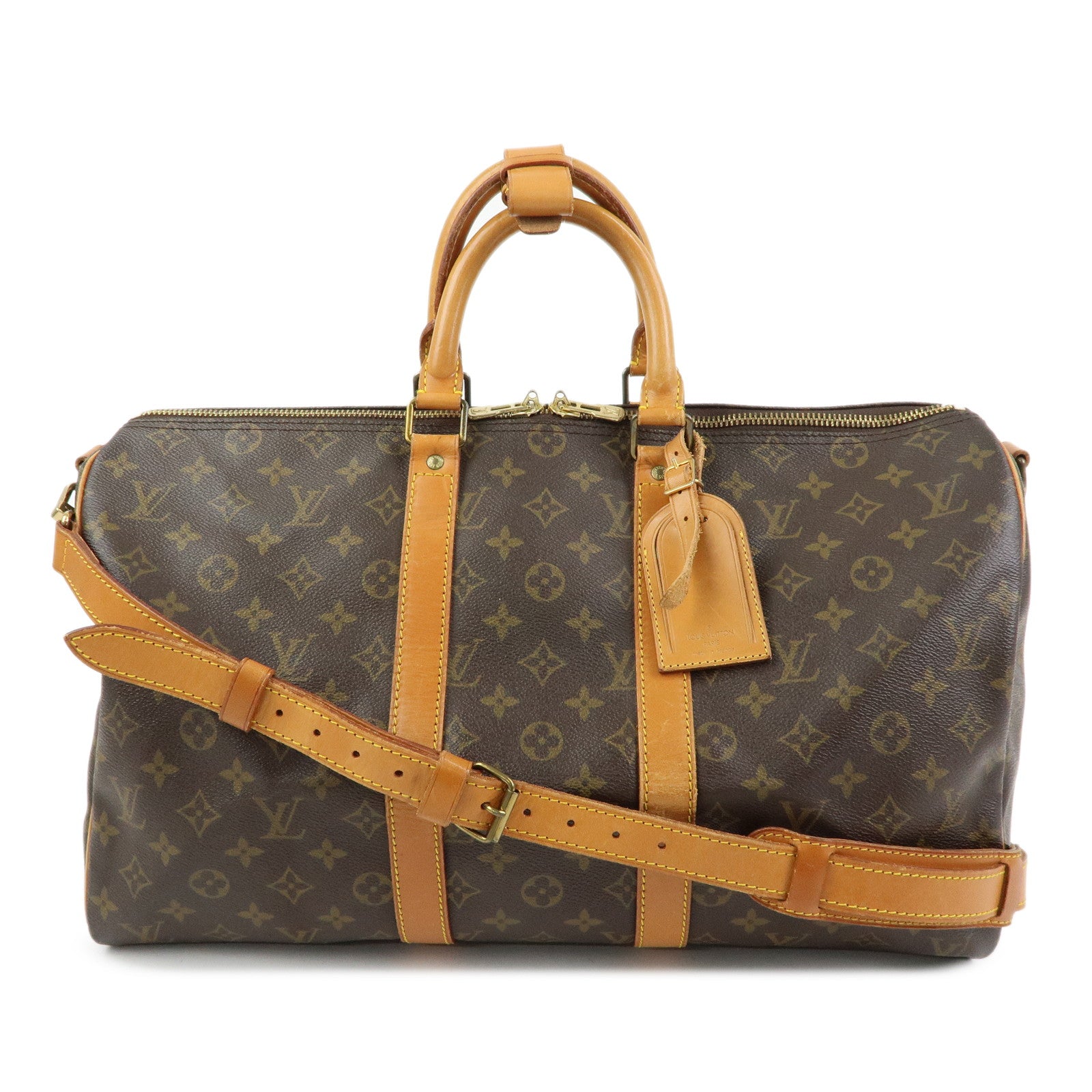 Louis Vuitton Monogram Keep All Bandouliere 45 Boston Bag M41418