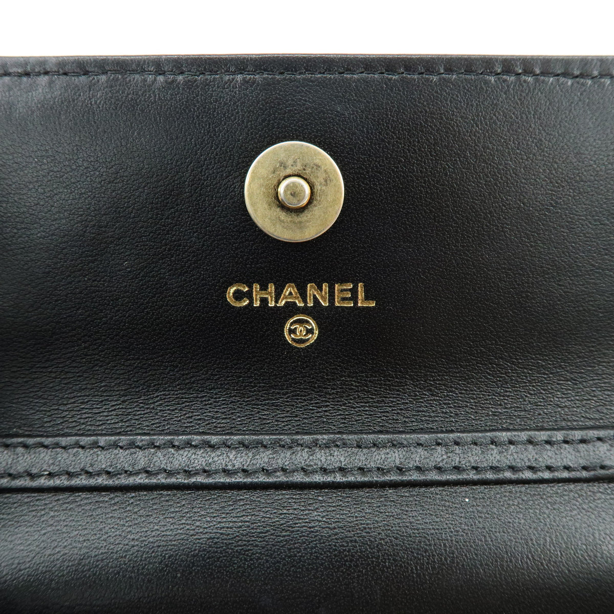 CHANEL Matelasse Lamb Skin Mini Chain Shoulder Bag Black
